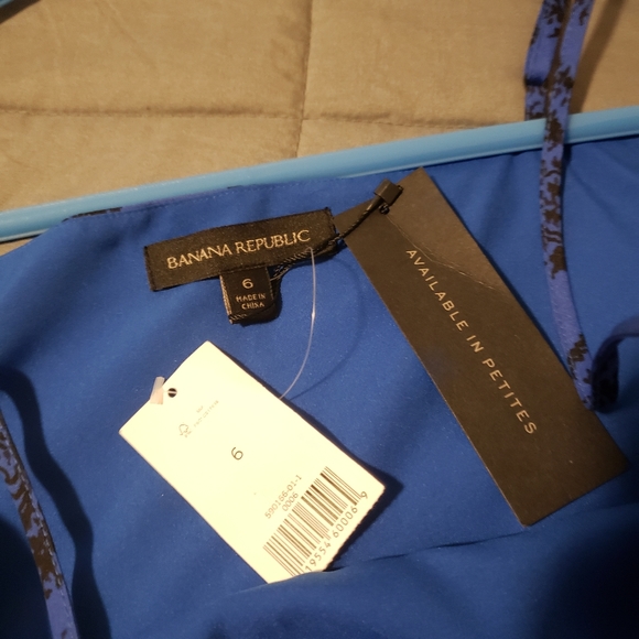 Banana Republic Blue Paisley Pleated Midi Dress - Picture 4 of 6